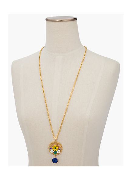 TALBOTS Filigree Scalloped Pendant Necklace