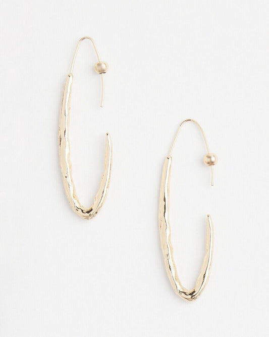 CHICO'S NO DROOP GOLD TONE TEXTURE EARRINGS