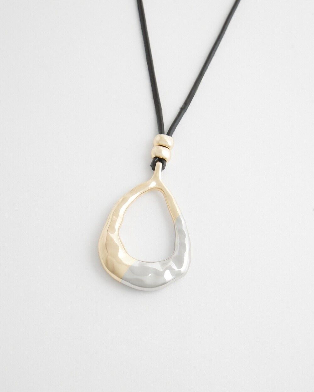 CHICO'S ADJUSTABLE MIXED METAL PENDANT NECKLACE