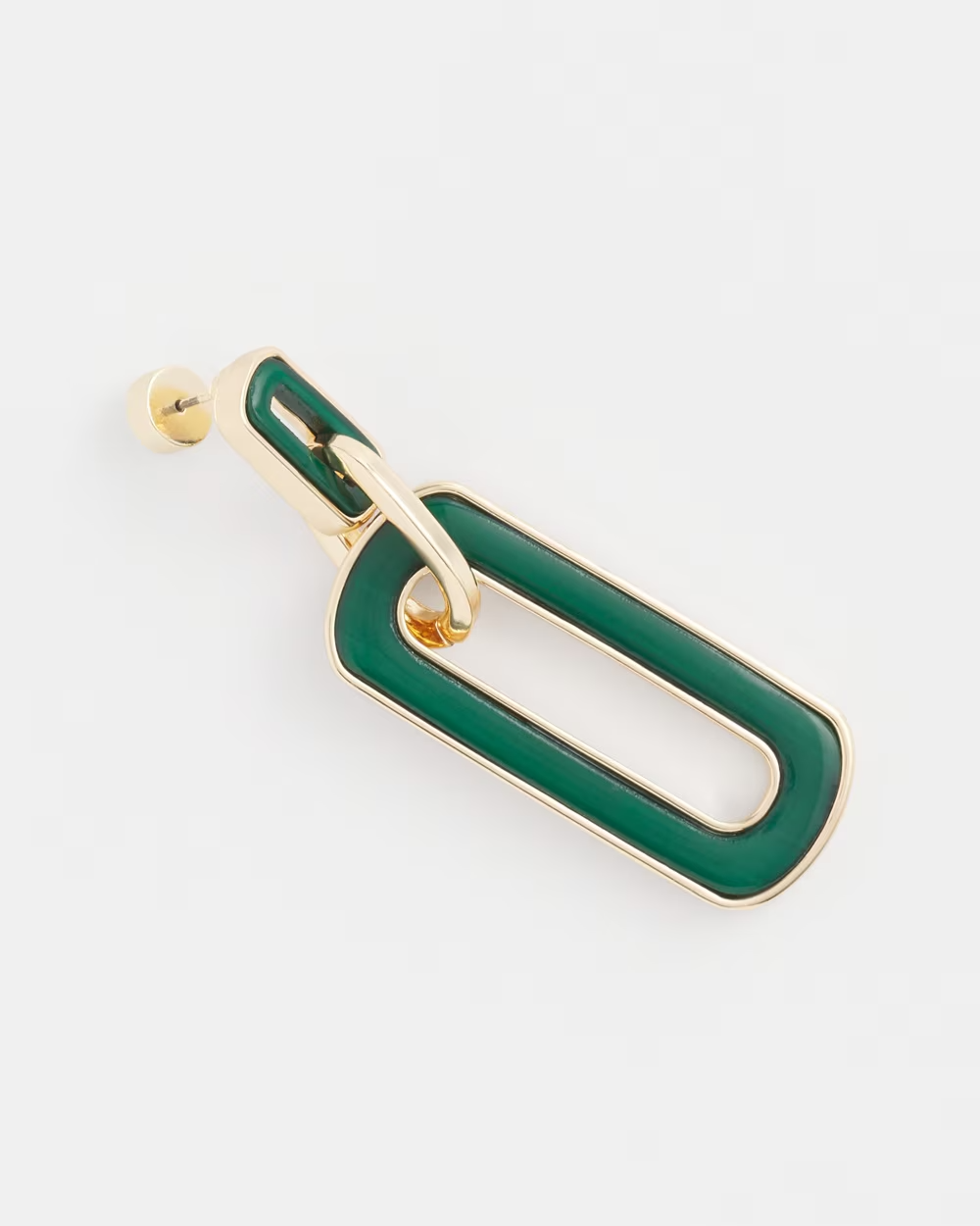 CHICO'S GREEN OVAL DROP EARRINGS
