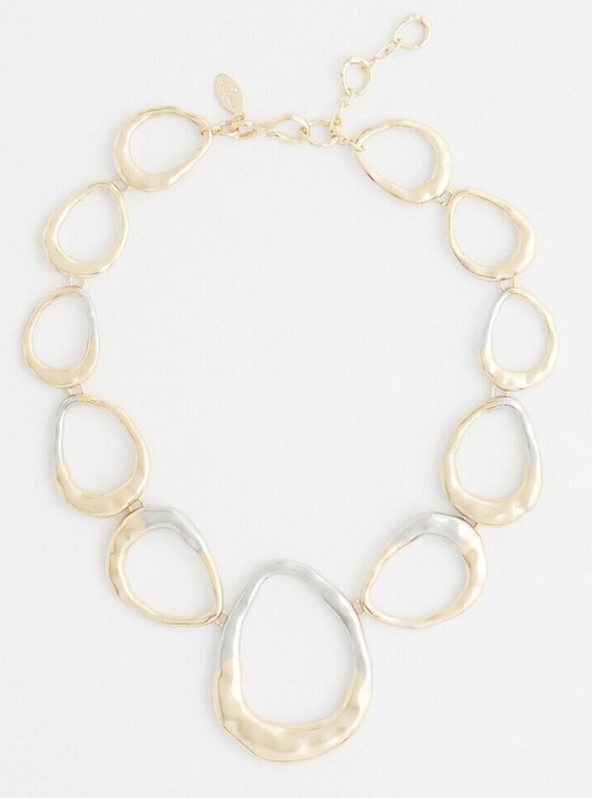 CHICO'S MIXED METAL BIB NECKLACE