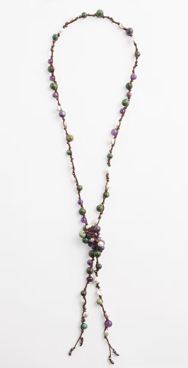 CHICO'S BEADED LARIAT NECKLACE