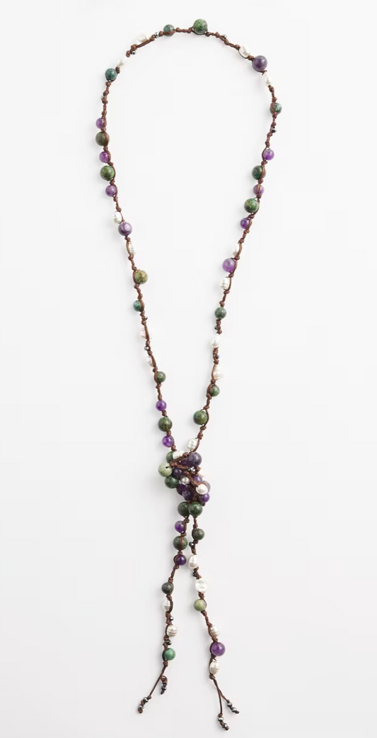 CHICO'S BEADED LARIAT NECKLACE