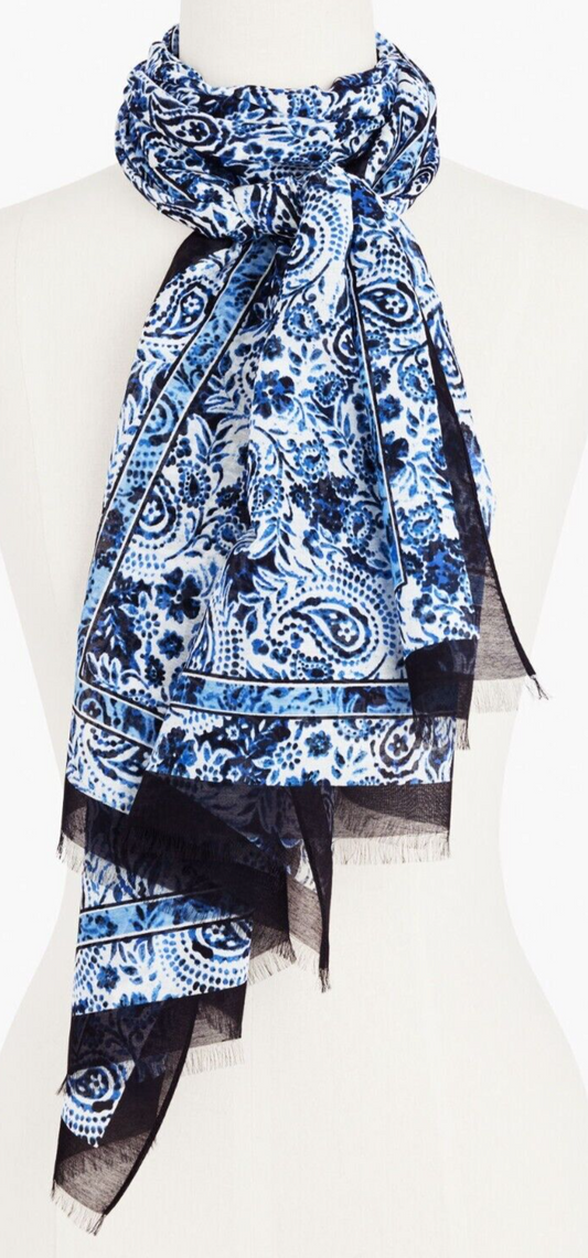 TALBOTS BATIK PAISLEY OBLONG SCARF
