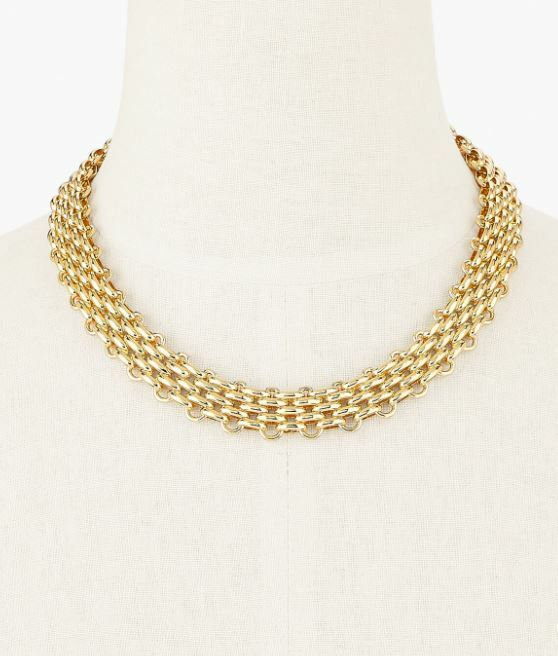 TALBOTS MODERN METAL FLAT NECKLACE