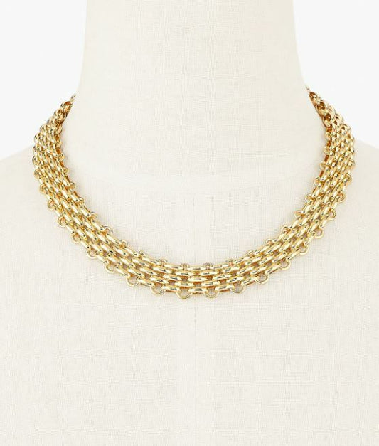 TALBOTS MODERN METAL FLAT NECKLACE