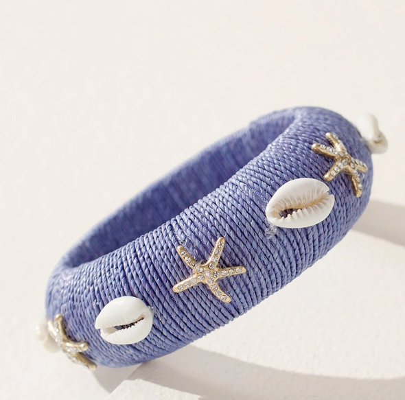 CHICO'S PERIWINKLE SHELL BANGLE BRACELET