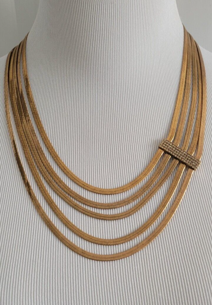 CHICO'S GOLDTONE MULTISTRAND CHAIN NECKLACE