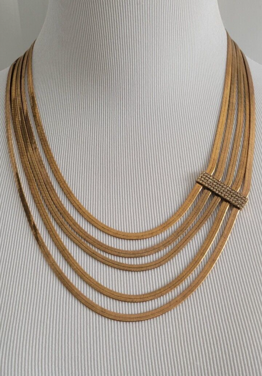 CHICO'S GOLDTONE MULTISTRAND CHAIN NECKLACE