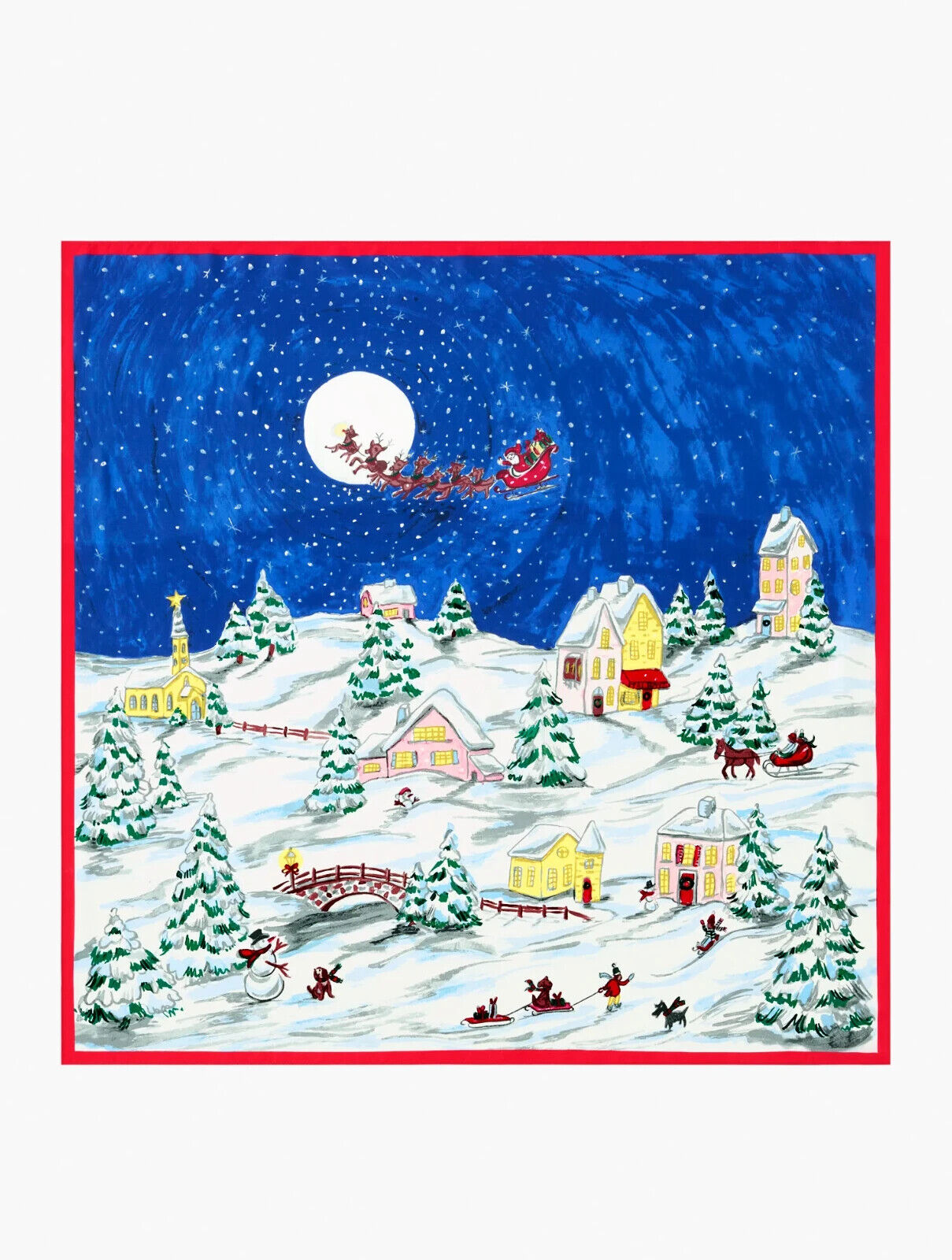 TALBOTS WINTERSCAPE SILK SQUARE SCARF