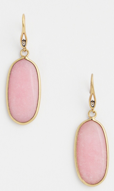 CHICO'S PINK GENUINE JADE DROP EARRINGS