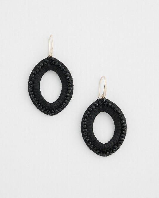 CHICO'S NO DROOP BLACK NAVETTE EARRINGS