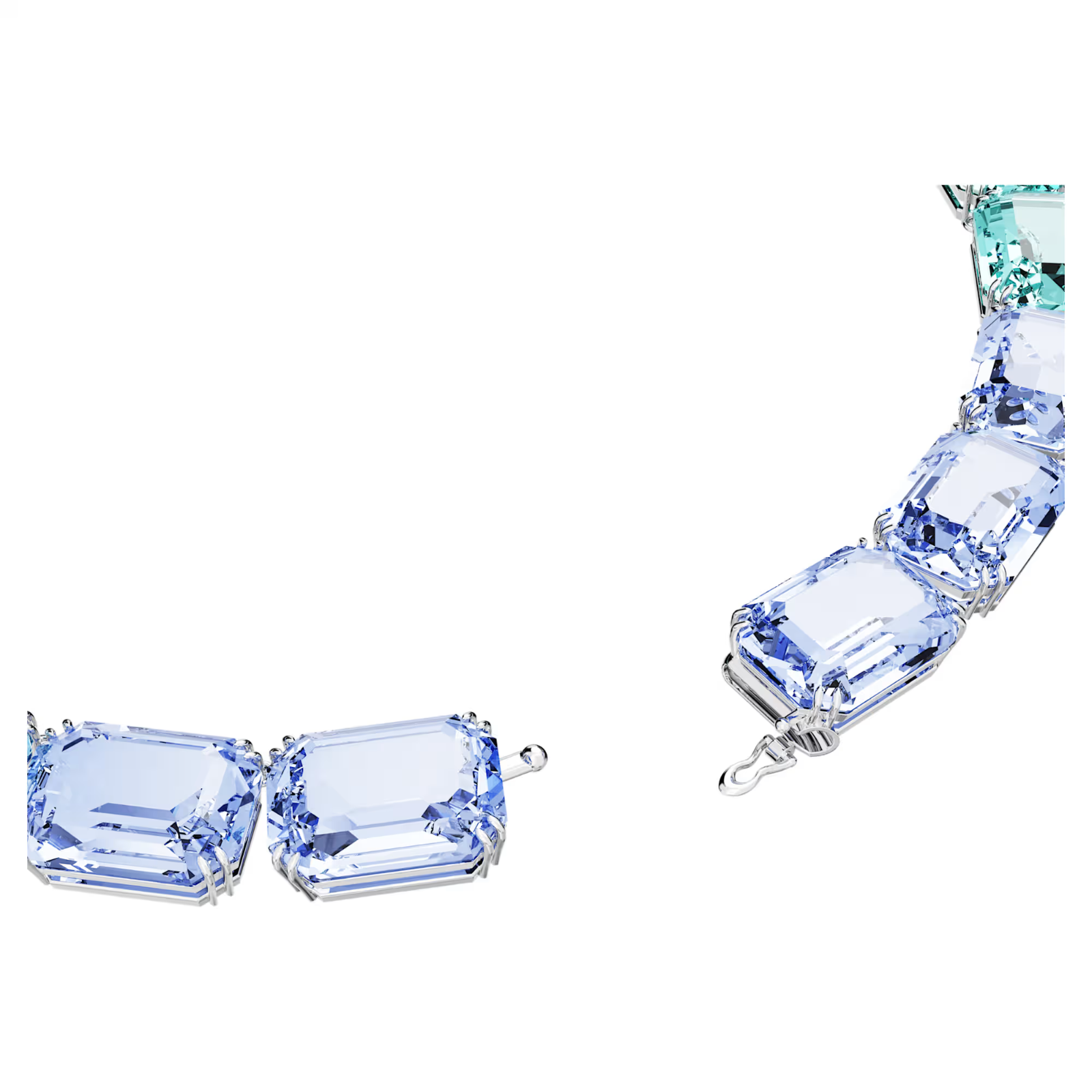 Swarovski Millenia necklace Octagon cut, Blue, Rhodium plated