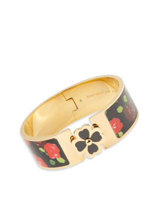 Kate Spade Heritage Spade Flower Wide Hinged Bangle