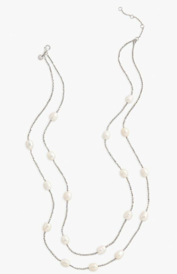 TALBOTS  DOUBLE STRAND BAROQUE PEARL NECKLACE