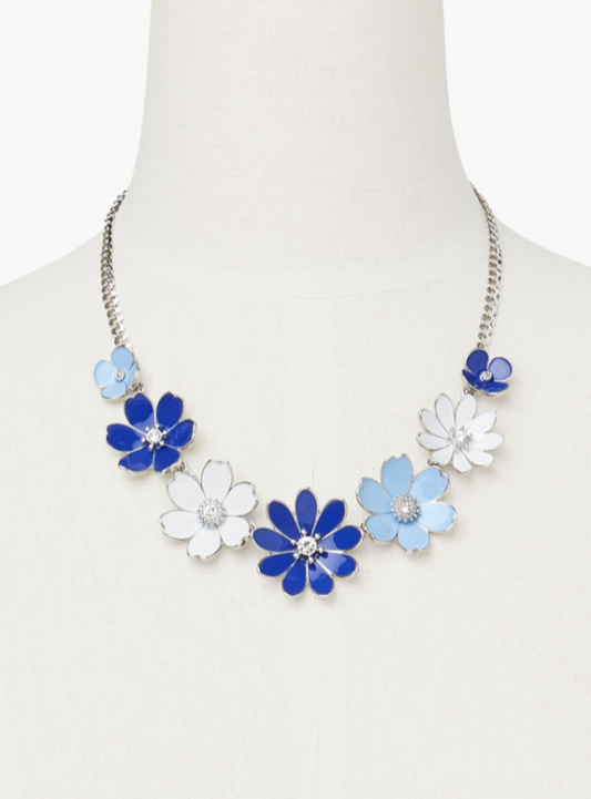 TALBOTS BLUE BOUQUET STATEMENT NECKLACE