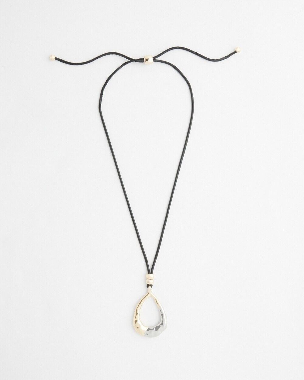CHICO'S ADJUSTABLE MIXED METAL PENDANT NECKLACE