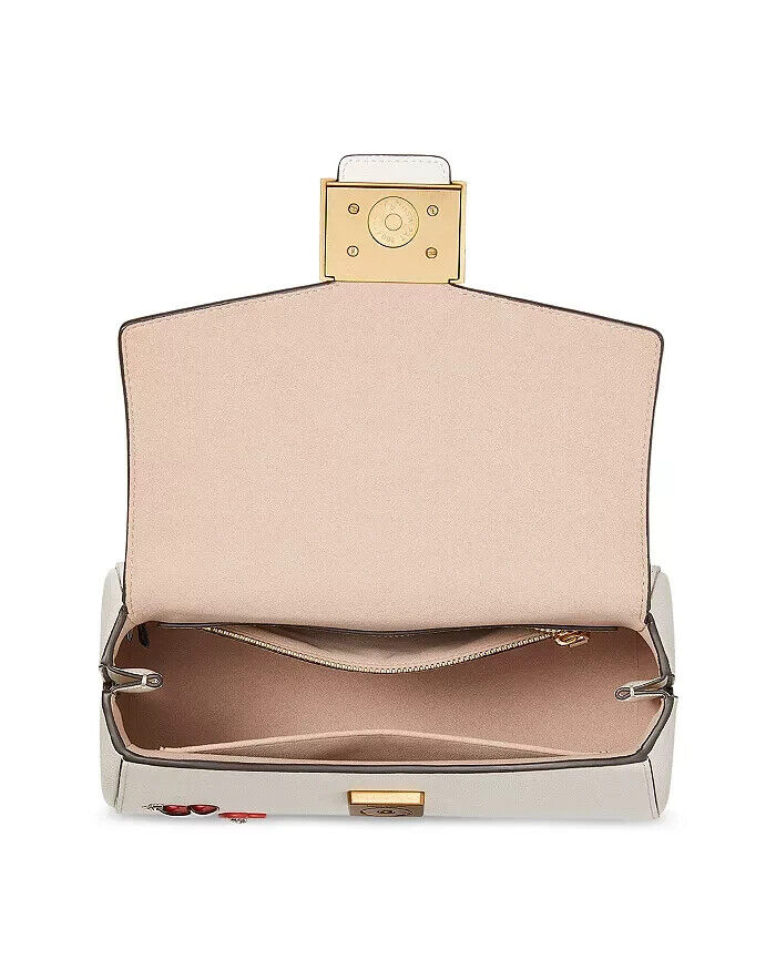 Kate Spade New York Katy Heart Embellished Texture Leather Small Top Handle Bag