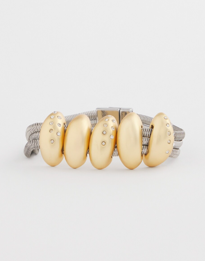 CHICO'S MIXED METAL PAVE BRACELET