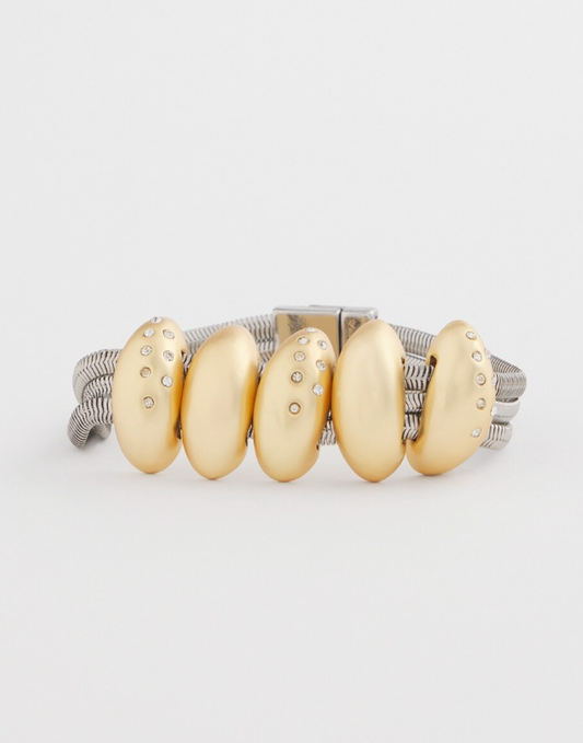 CHICO'S MIXED METAL PAVE BRACELET