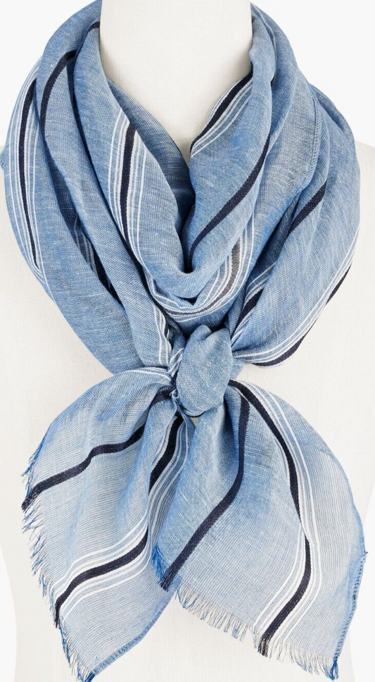 TALBOTS BLOOMING STRIPES OBLONG SCARF