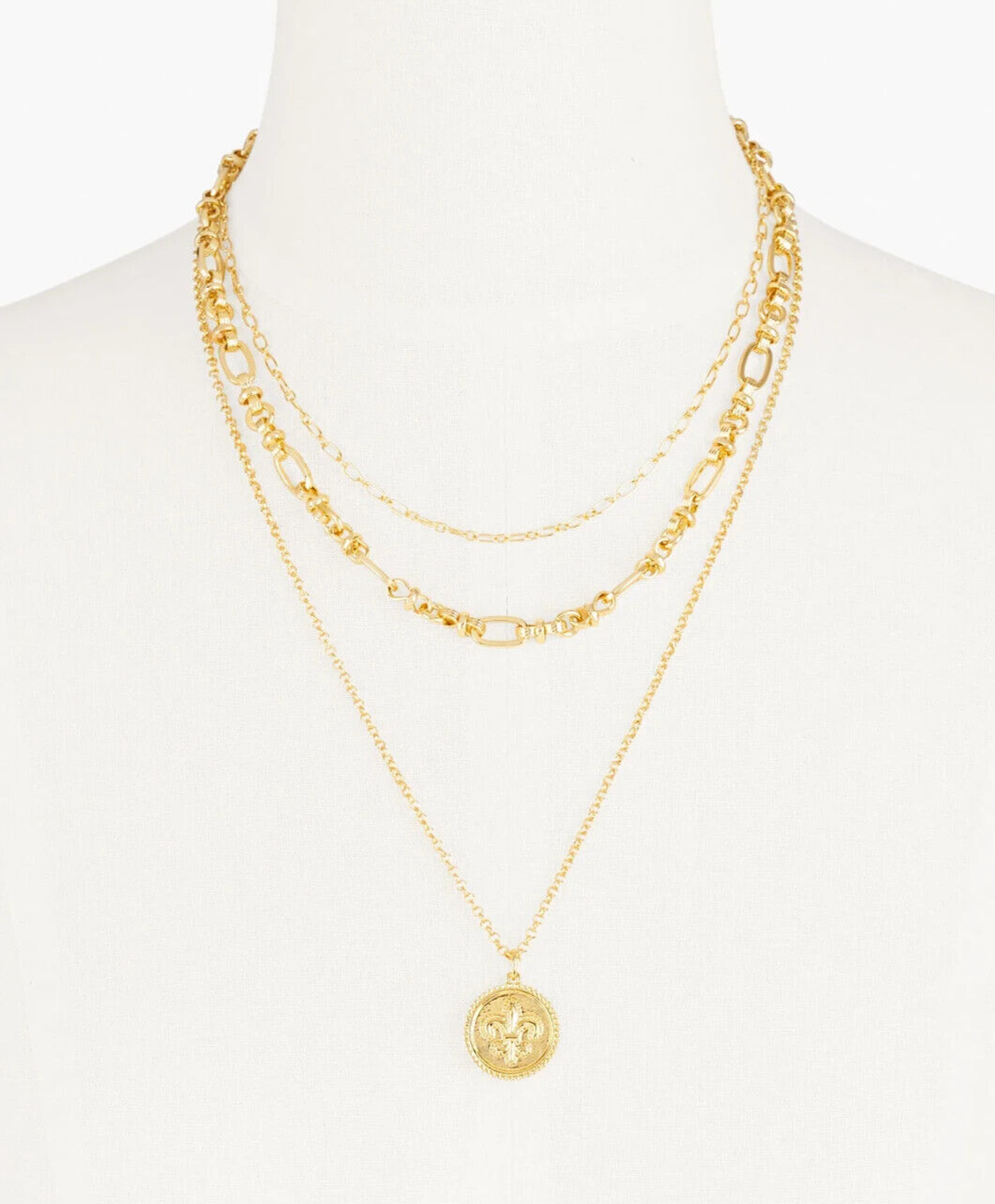 TALBOTS LAYERED COIN PENDANT NECKLACE