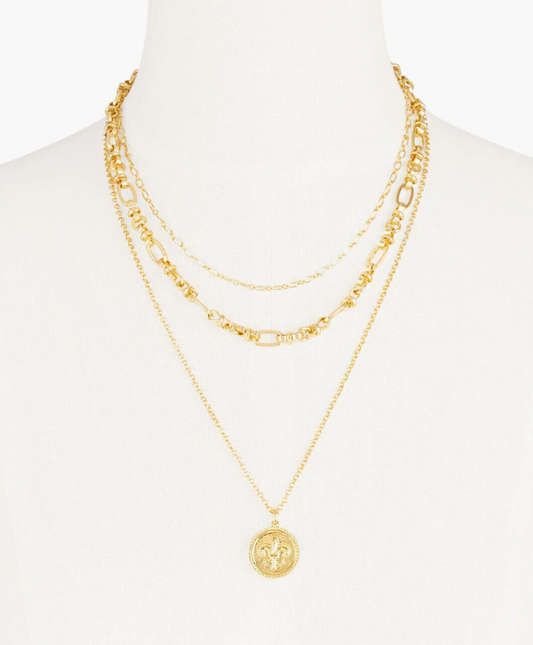 TALBOTS LAYERED COIN PENDANT NECKLACE