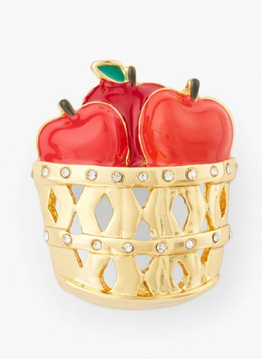 TALBOTS BASKET OF APPLES BROOCH