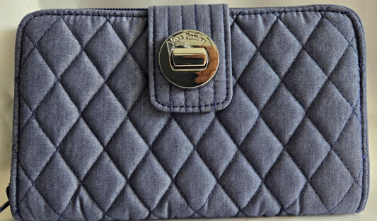 Vera Bradley RFID Cotton Turnlock Wallet, Moonlight Navy