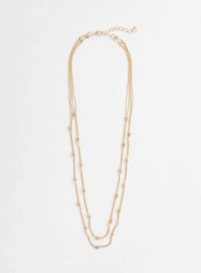 CHICO'S MUTI-STRAND GOLD-TONE NECKLACE