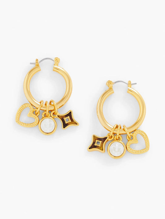 TALBOTS FALL CHARM HOOP EARRINGS
