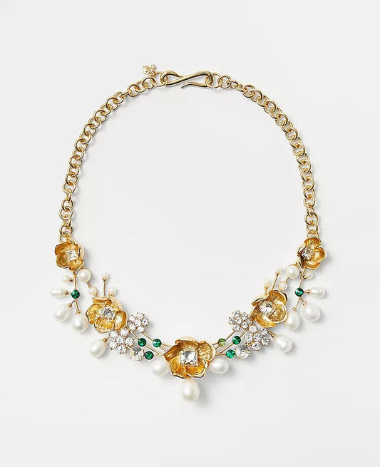 ANN TAYLOR FLOWER STATEMENT NECKLACE