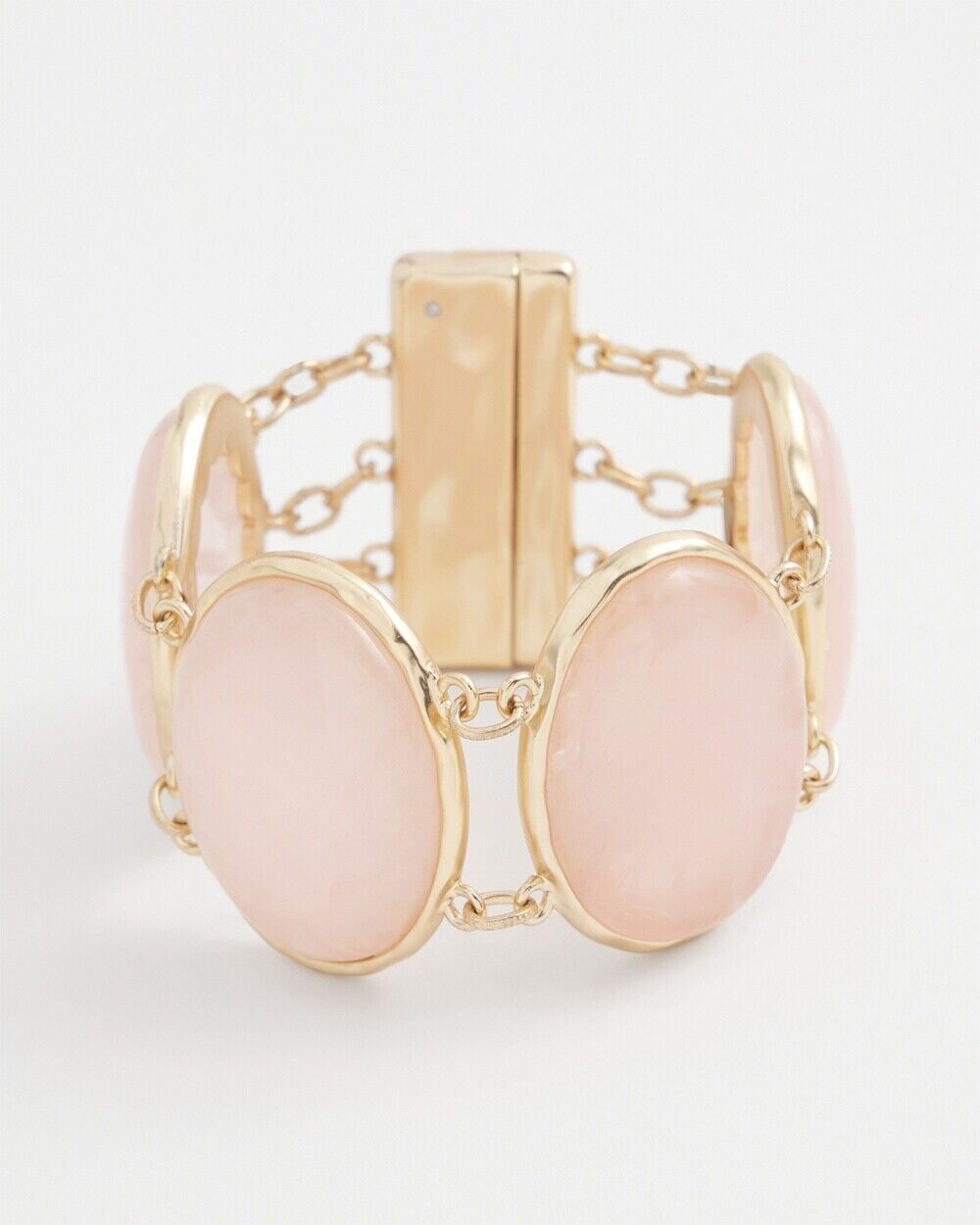 CHICO'S ROSE QUARTZ GOLD TONE BRACELET