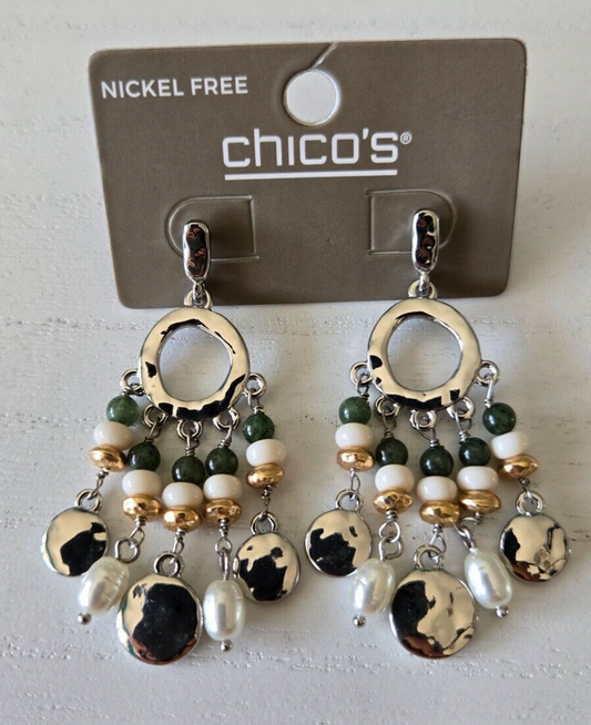 CHICO'S FATIGUE TASSEL CHANDELIER EARRINGS
