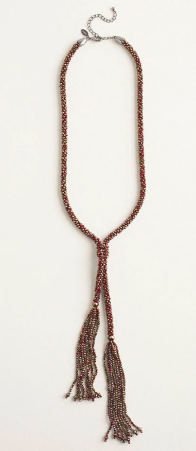 CHICO'S RED BEADED Y-NECKLACE