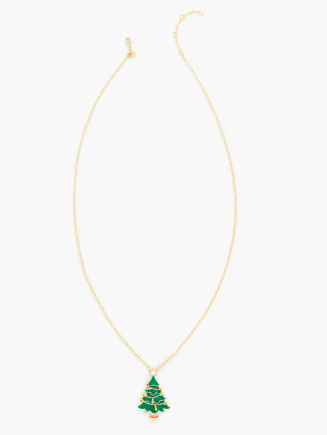 TALBOTS CHRISTMAS TREE PENDANT NECKLACE
