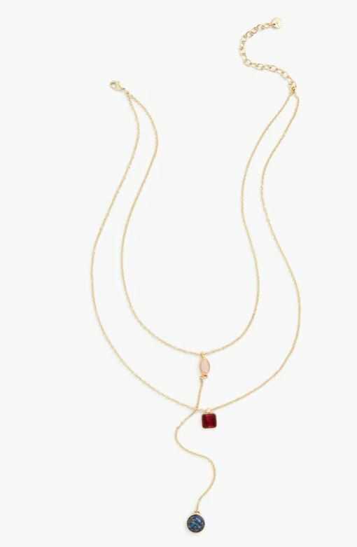 TALBOTS SEMI PRECIOUS LAYERED NECKLACE