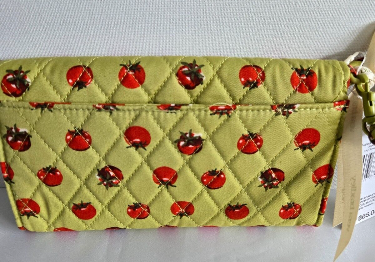 Vera Bradley Wildwood Wallet Crossbody, Tiny tomatoes palm in Premium cotton