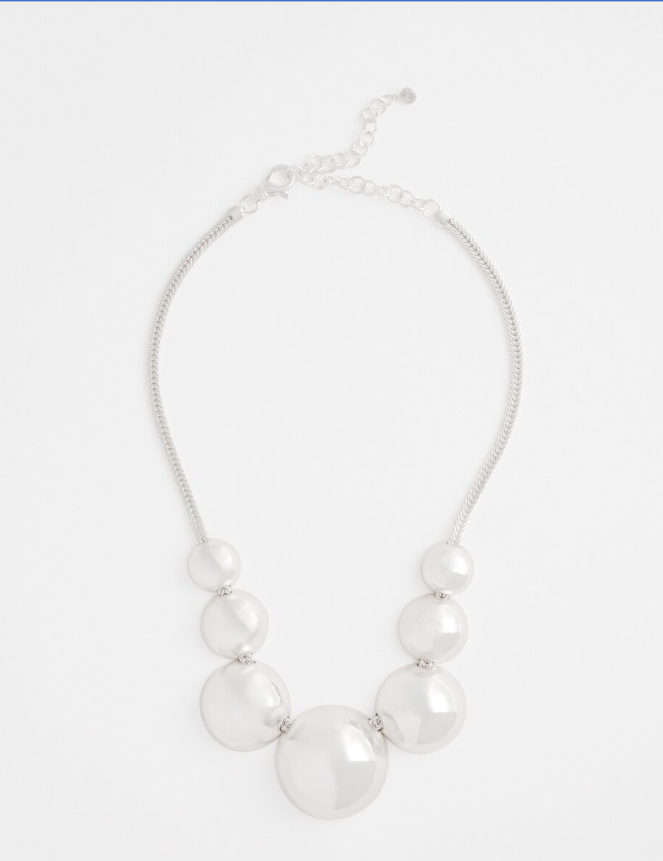 CHICO'S SILVER BIB NECKLACE