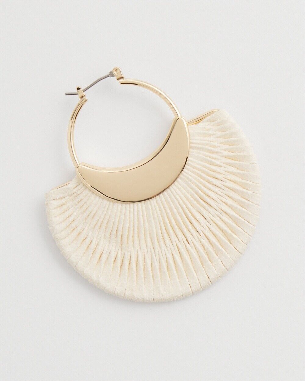 CHICO'S  NO DROOP ECRU FAN HOOPS EARRINGS