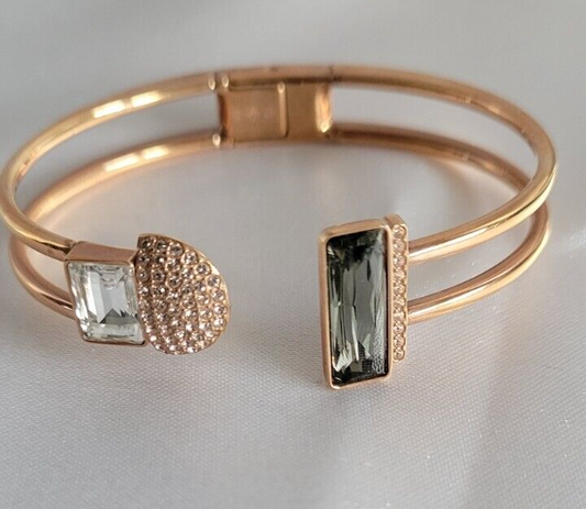 Swarovski Rose Gold, Rhodium plated Open Bangle