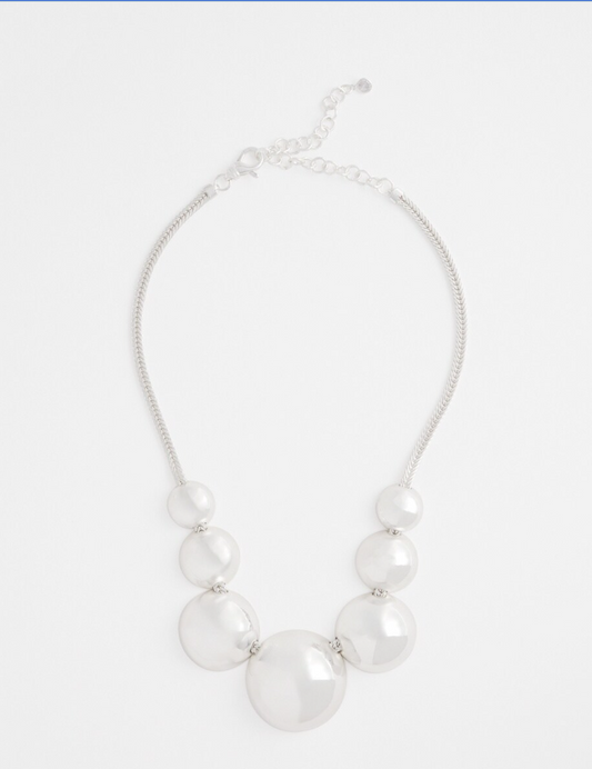CHICO'S SILVER BIB NECKLACE