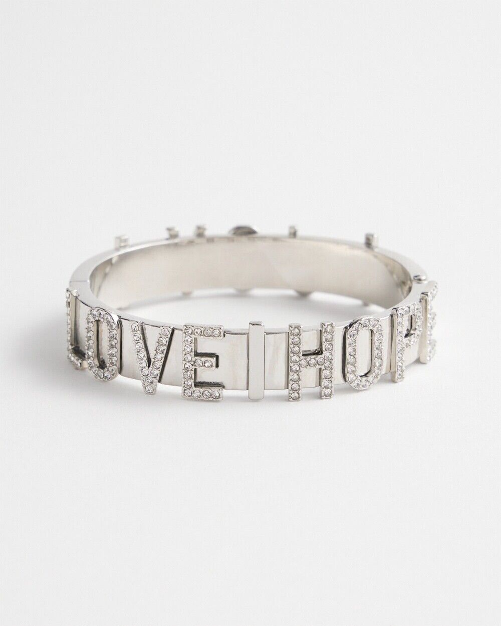 CHICO'S LOVE HOPE PAVE BANGLE BRACELET