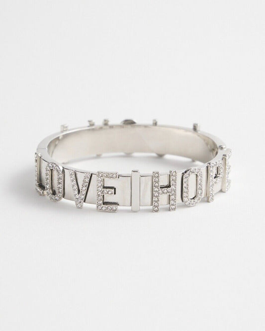 CHICO'S LOVE HOPE PAVE BANGLE BRACELET