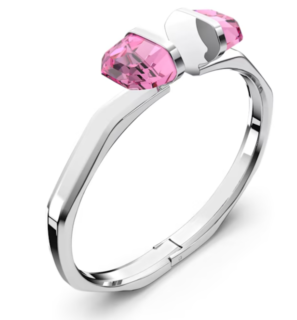 Swarovski Lucent bangle Magnetic closure, Pink, Stainless steel