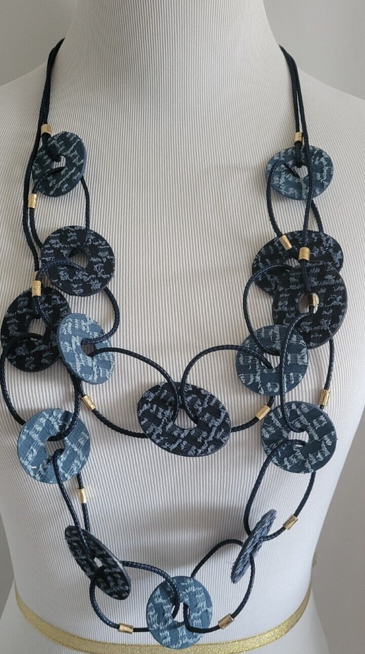 CHICO'S DENIM MULTISTRAND NECKLACE