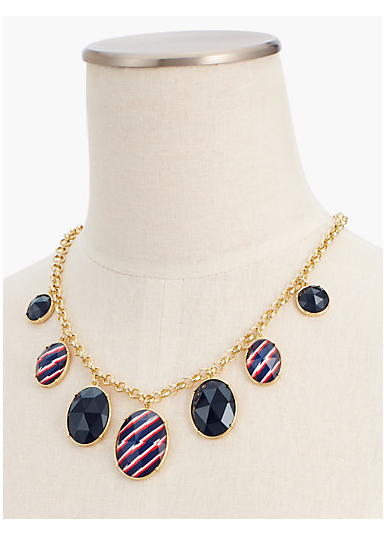 TALBOTS Stripes & Beads Necklace