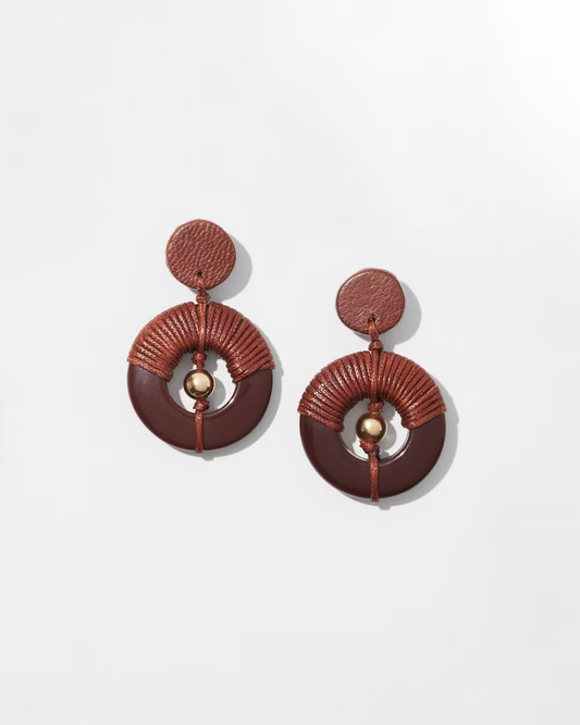 CHICO'S BROWN DROP EARRINGS