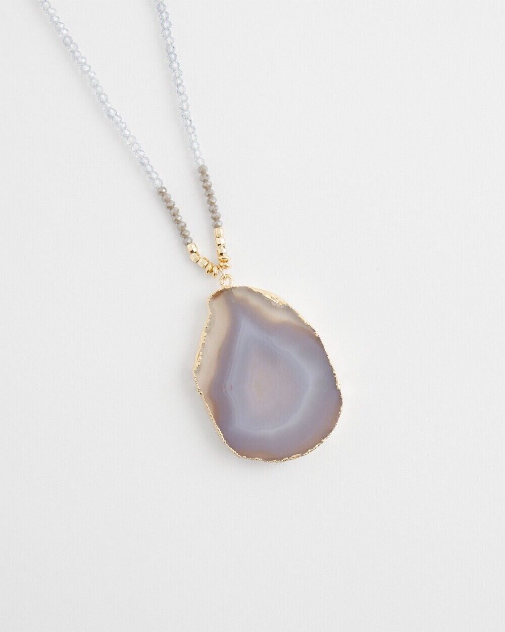 CHICO'S ADJUSTABLE AGATE STONE NECKLACE