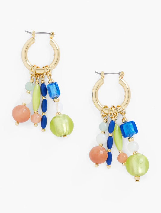 TALBOTS BOLD BEAUTY CHARM HOOP EARRINGS